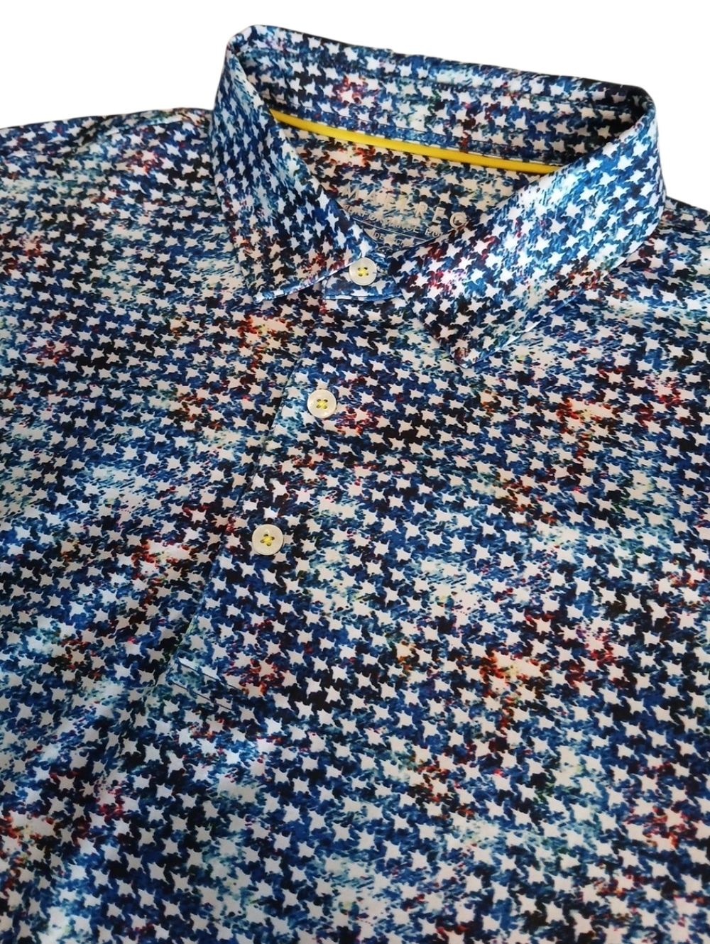 Maelreg Performance  Polo Geometric Blues Splatter‎ M